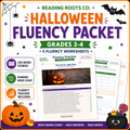 Fluency Worksheets Grades 3-4 Halloween Series