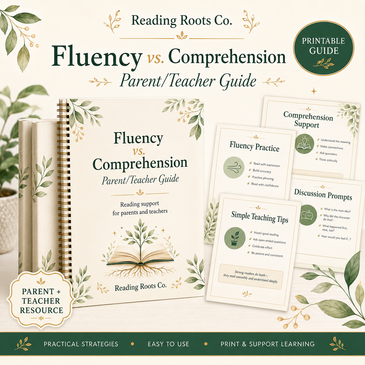 Fluency vs Comprehension **FREE Teacher Parent Guide**
